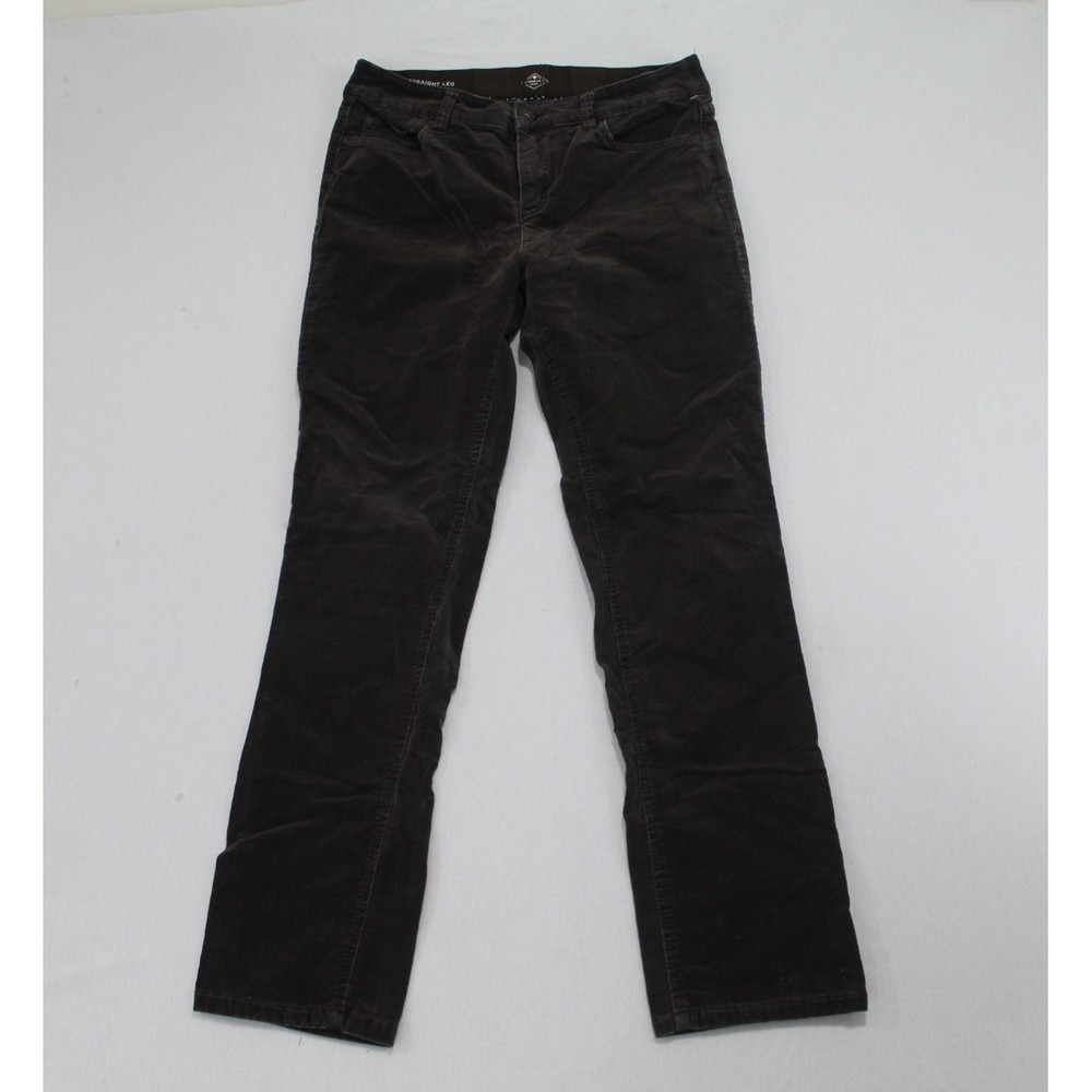 St Johns Bay Corduroy Pants Women 30 Brown Excellent Straight Leg Mid Rise